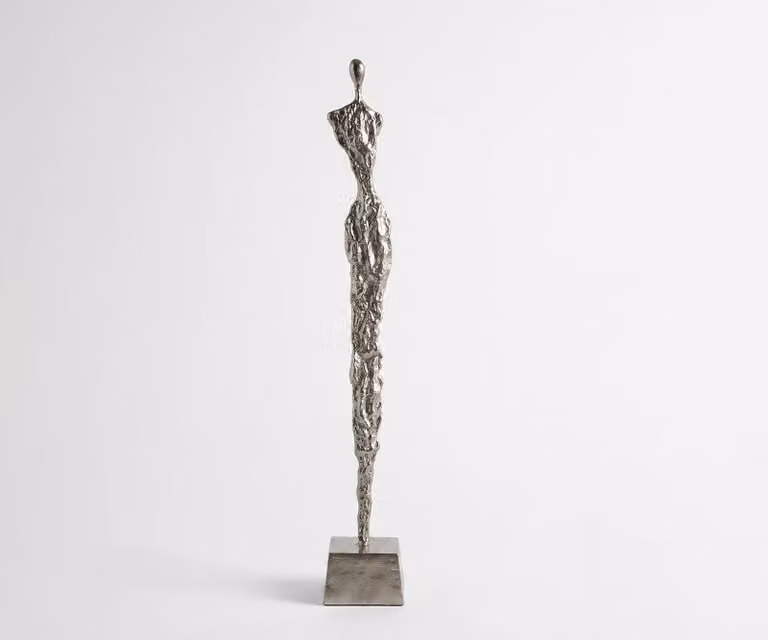 DELIFE Beeldje Valeria Handgemaakt Aluminium Platina B15 x D15 x H102 cm