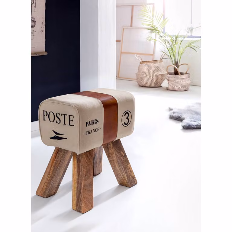 home24 Garderobebank Peabody II bruin/beige B: 30 cm, D: 47 cm, H: 40 cm
