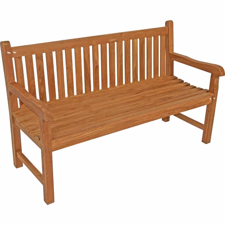 Lesli Bank met rechte rug van teak, 150 cm