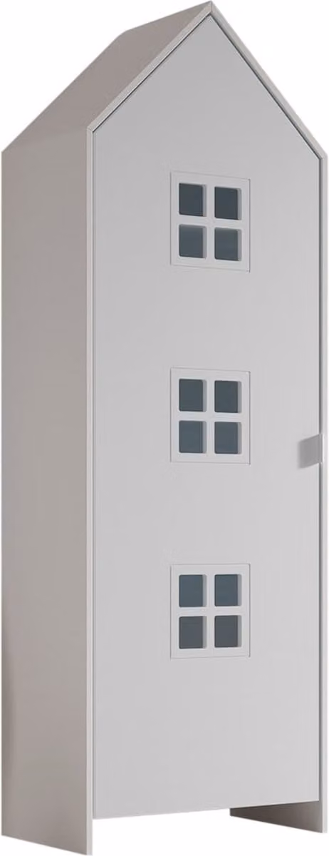 Kledingkast Juul Wit met openslaande deuren en planken - MDF - B: 62,8 cm, D: 171,7 cm, H: 9 cm