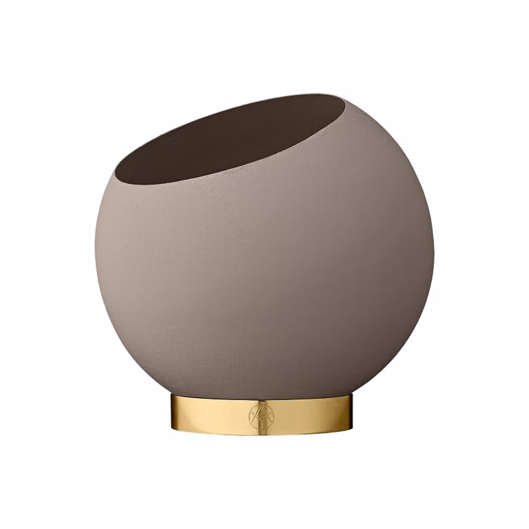 AYTM Globe bloempot beige, keramiek, ronde tafelvaas, Ø 17 cm