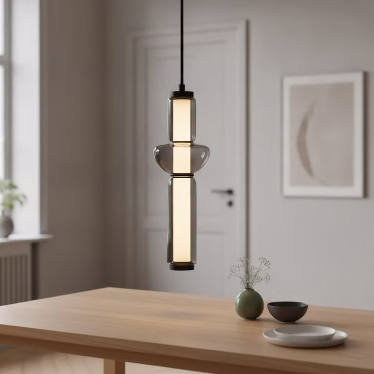 Lyora Design hanglamp Ulon met rookglas en aluminium in grijs