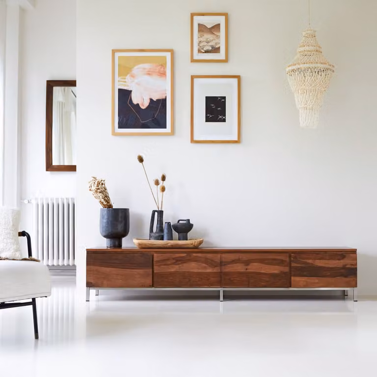 Tikamoon Nova Massief Palissander Tv-meubel - Bruin - 205 cm