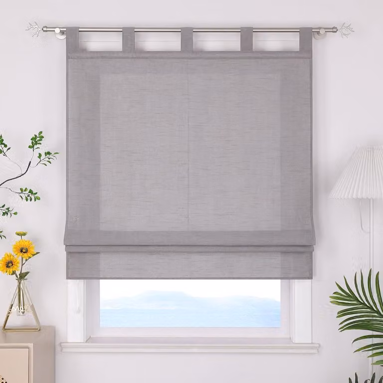 Romeinse gordijnen lichtdoorlatende raambekleding grijs 80 x 140 cm