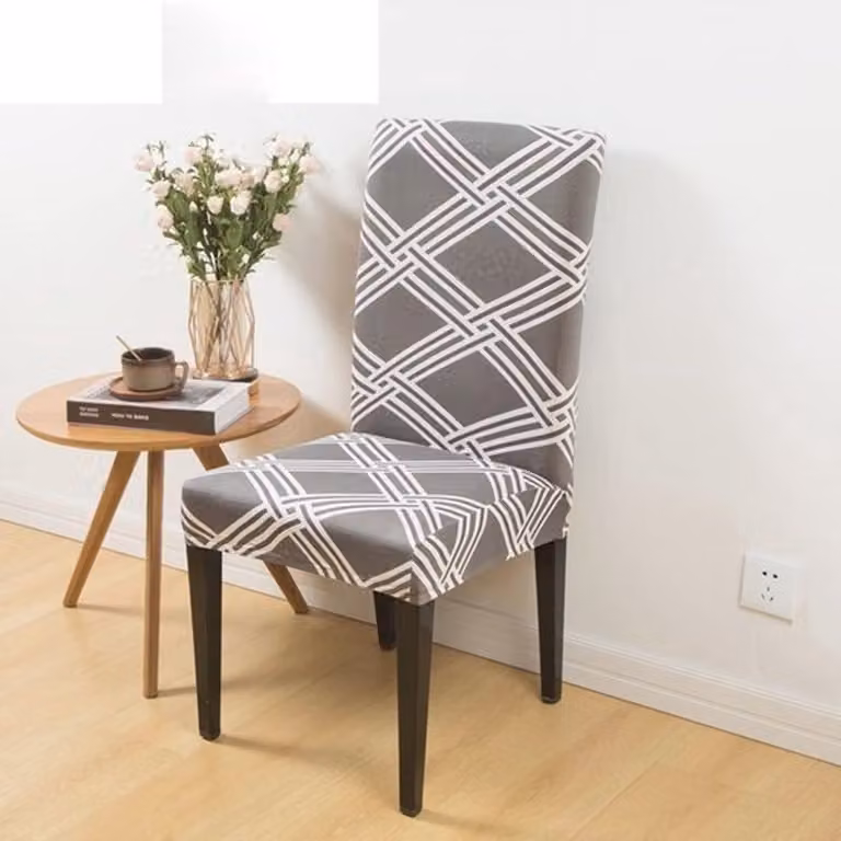 Set van 6 wasbare stretch hoezen voor eetkamerstoelen