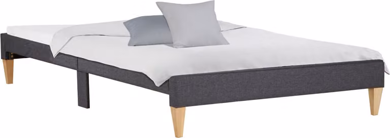 Homestyle4u Polsterbed eenpersoonsbed grijs B/D/H: 90 x 200 cm