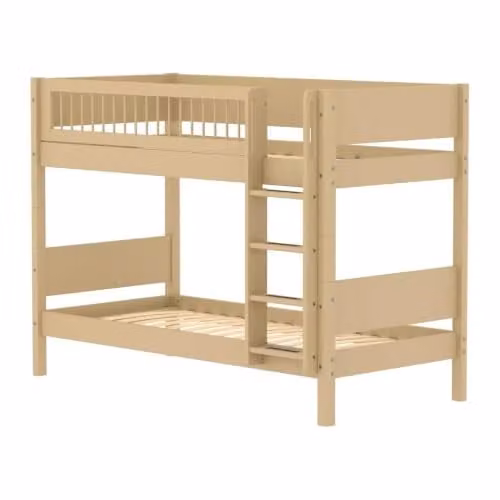 Flexa Wit stapelbed met ladder rechts, 90 x 200 cm