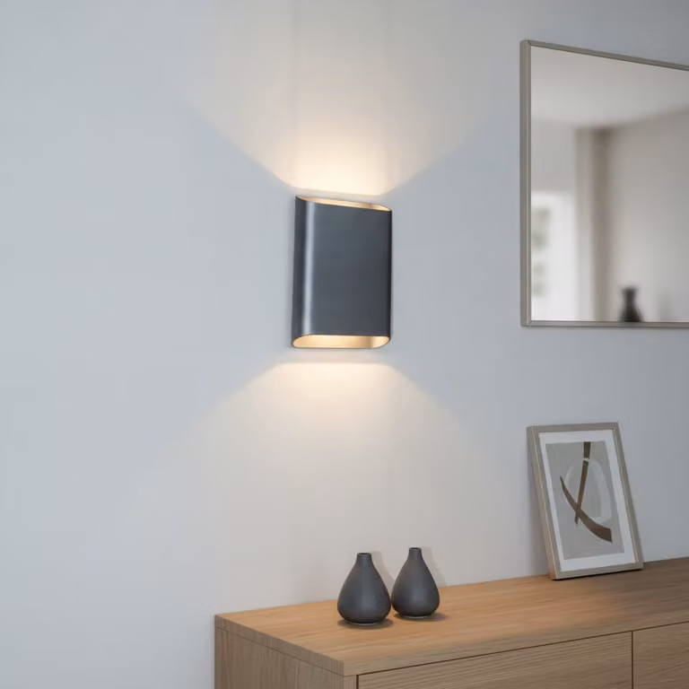 Artdelight Wandlamp Diaz Large Grey Metal Hoogte: 20 cm