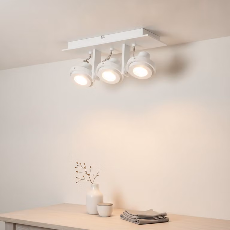 Artdelight Meist 3-lichts opbouwspot wit GU10