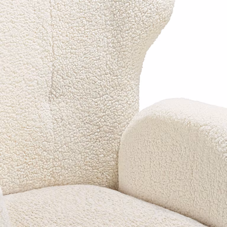 Fauteuil Vänersborg met bouclé-bekleding, Scandinavisch design, crème/zwart