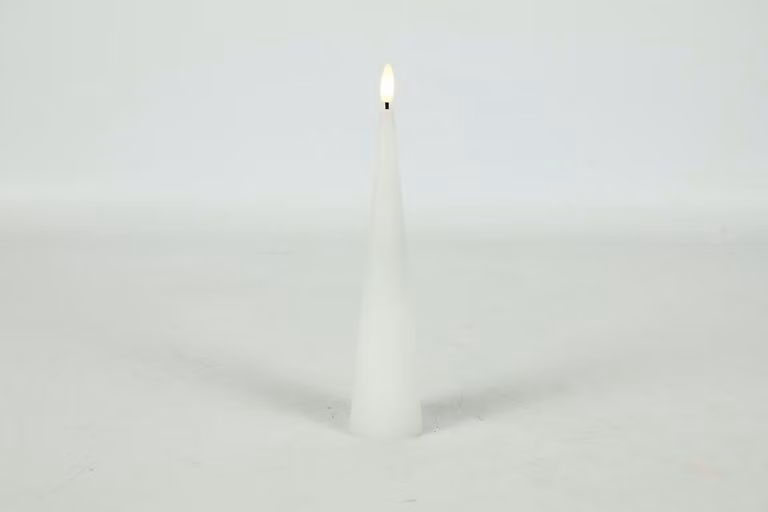 Countryfield Ledkaars Kegel Lyon Wit D: 5 cm, H: 25 cm