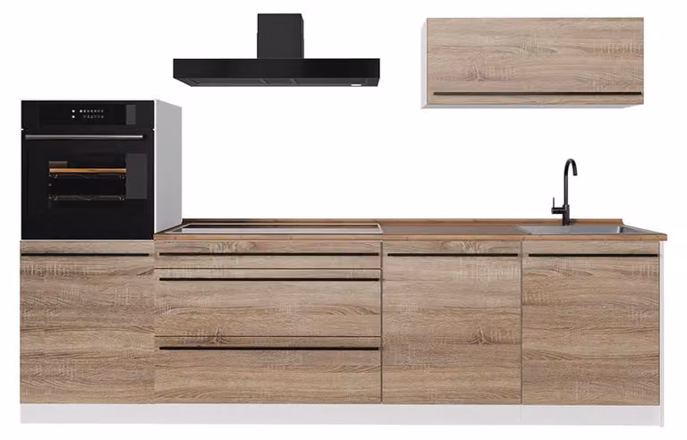 Vicco R-Line Keukeneenheid Sonoma/Wit 280 cm zonder werkblad, Model 67280