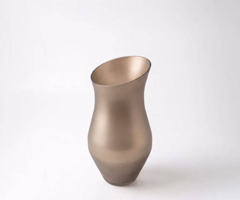 DELIFE Vaas Curvia Opal Mondgeblazen Glas B: 18 cm, D: 11 cm, H: 41 cm