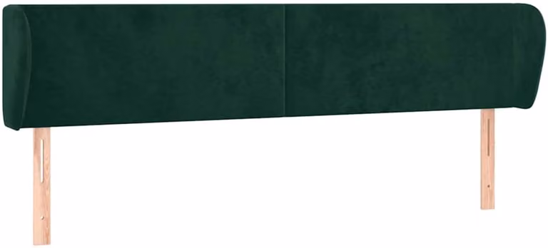 vidaXL Hoofdbord met randen in donkergroen fluweel, B/D/H: 203 x 23 x 78/88 cm
