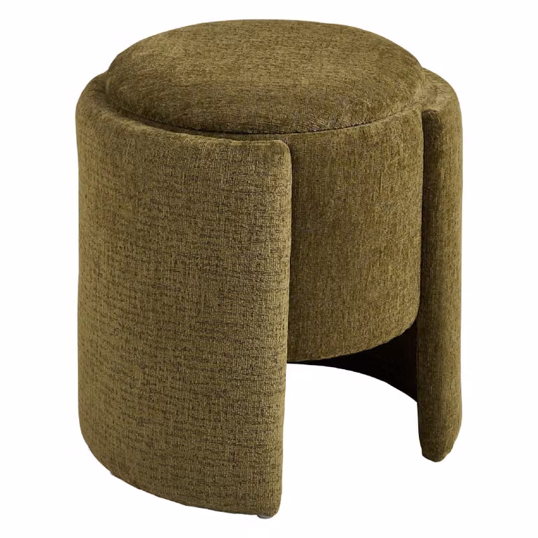 Nest of Nora Poef rond - Voetenbank - Green - B: 42 cm, H: 43,5 cm
