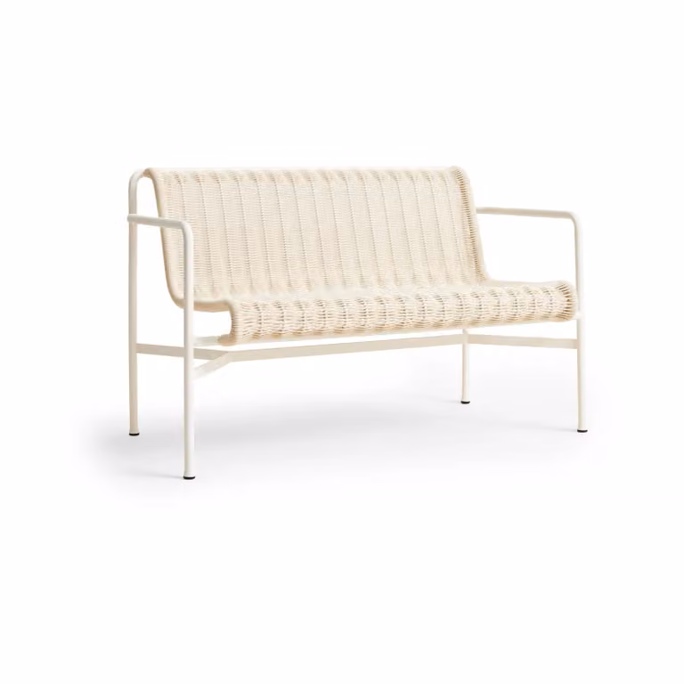 HAY Palissade Cord Dining bank met armleuningen - Cream white