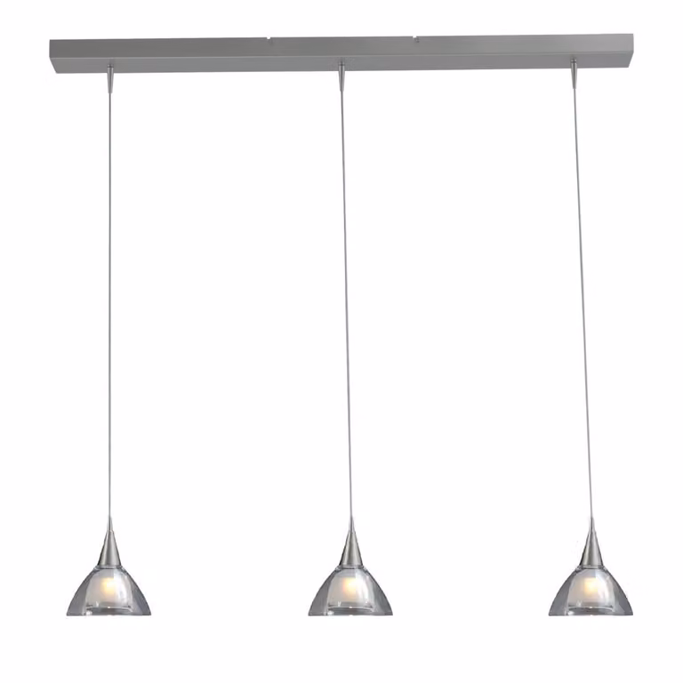 Masterlight Caterina LED Eettafel Hanglamp - 3-lichts - RVS - Zilver