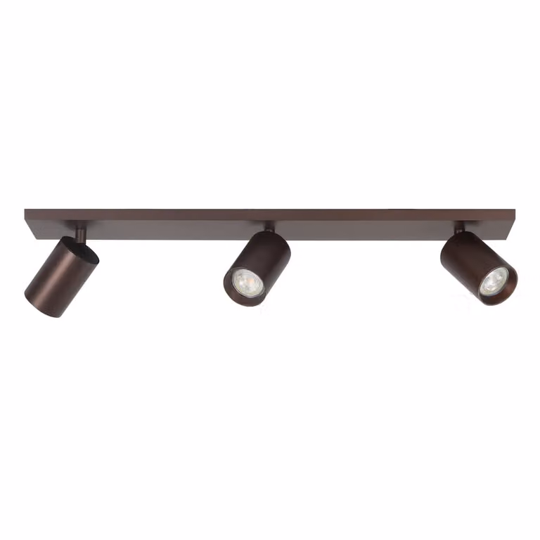 Highlight Mila 3-lichts opbouwspot recht, bruin, Breedte: 65 cm
