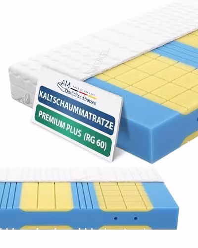 AM Qualitätsmatratzen Premium Plus 7 zones koudschuimmatras met visco-schuim, 100 x 200 cm, H2, Hoogte: 19 cm
