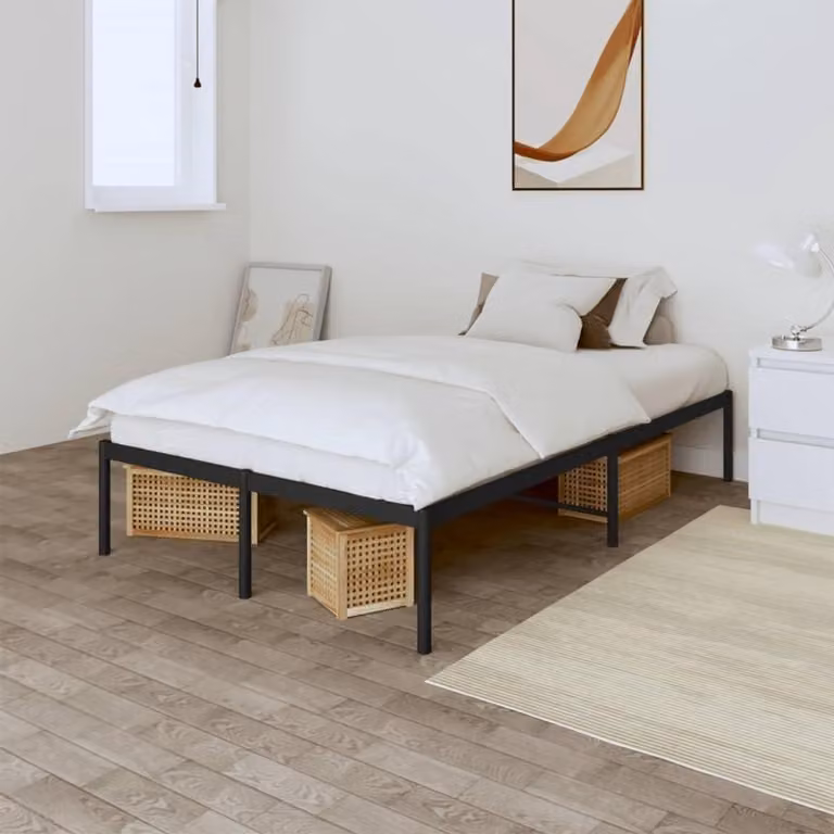 Metalen bedframe voor volwassenen, zwart, B/D/H: 120 x 190 cm