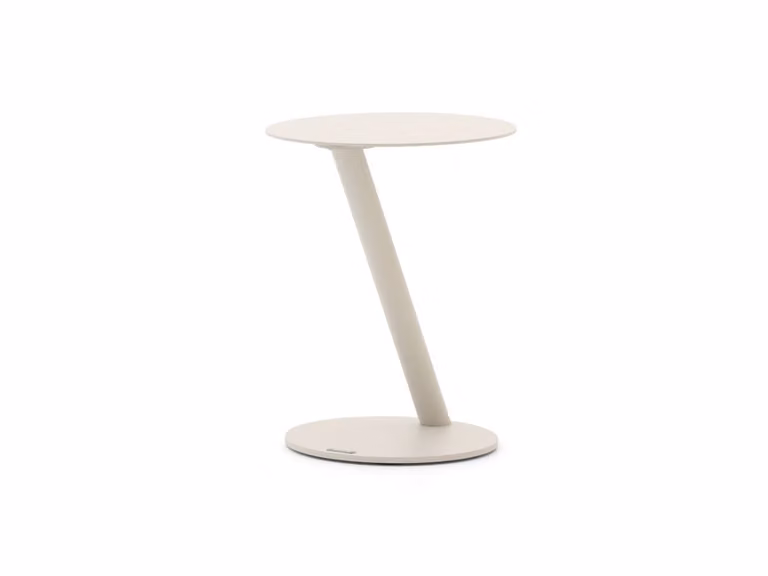 Manifesto Furniture Bijzettafel tuin Manifesto, rond, beige, aluminium, Ø45 cm