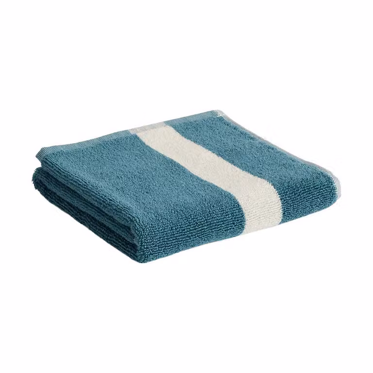 HAY Stripe handdoek Petrol blue, 40 x 60 cm