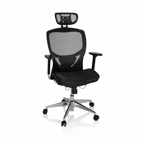 hjh office Venus One ergonomische bureaustoel met verstelbare armleuningen, zwart