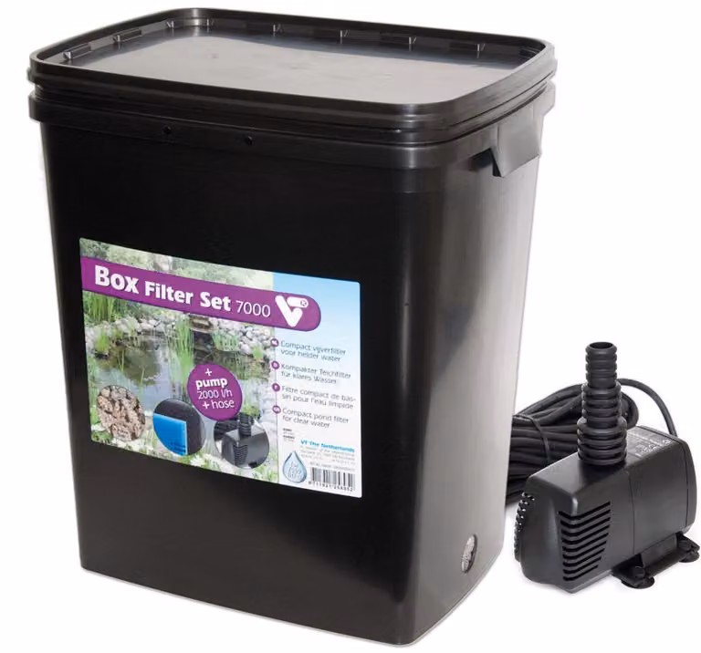 Vijvertechniek Box Filter 7000 met pomp, zwart