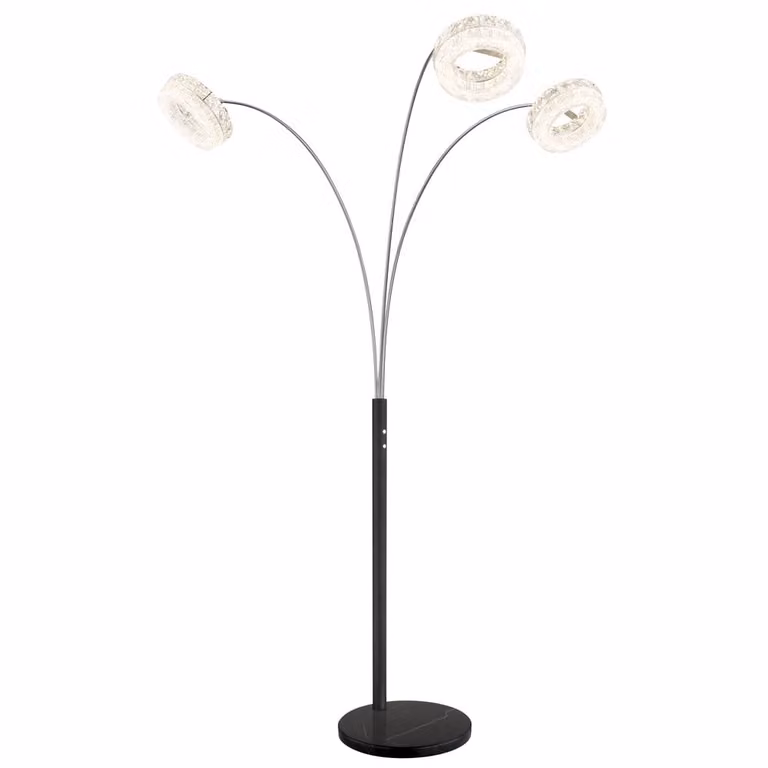 Globo Laurel Vloerlamp zwart met LED en dimbare functie