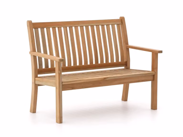 Sunyard Furniture Parkbank voor 2 personen in Natural Teak met armleuningen