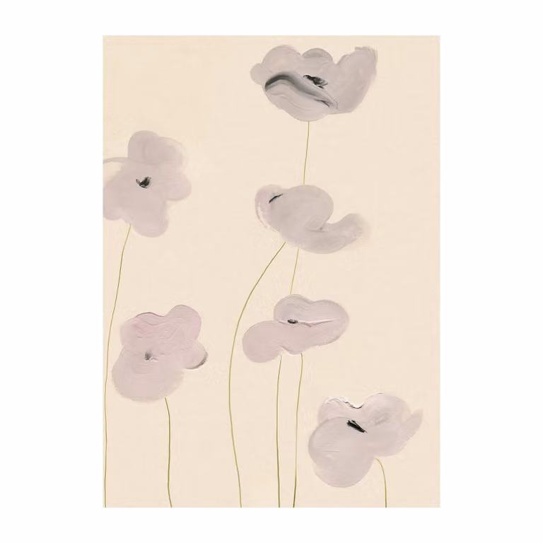 Paper Collective Vallmo poster wit, 30 x 40 cm