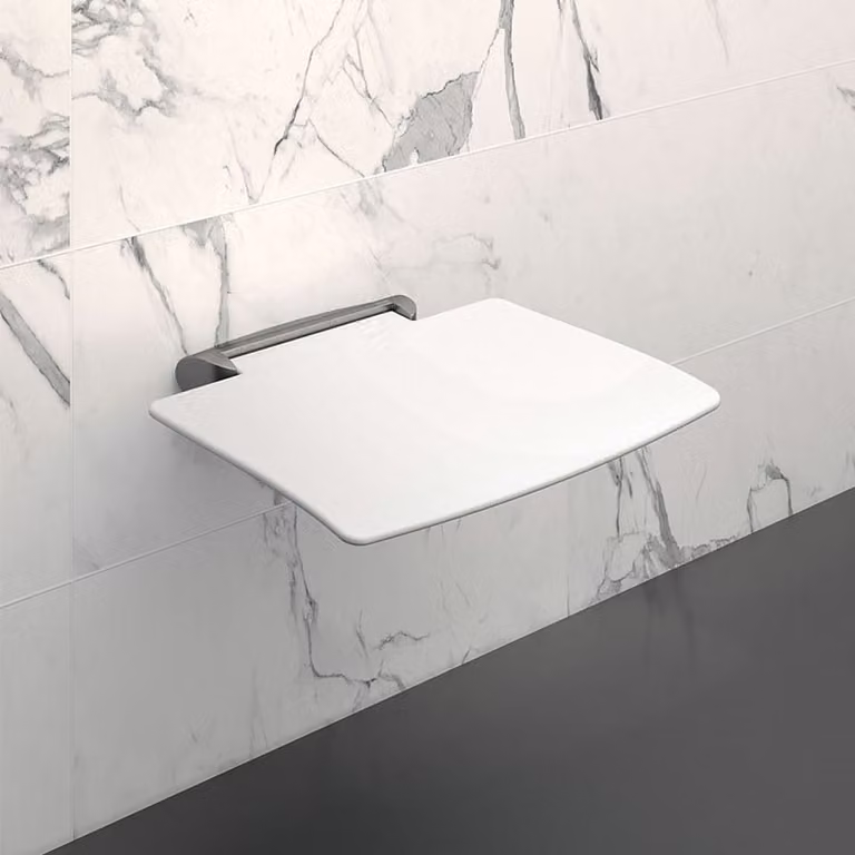 Delabie Be-Line afneembare klapstoel voor wandmontage, antraciet metallic
