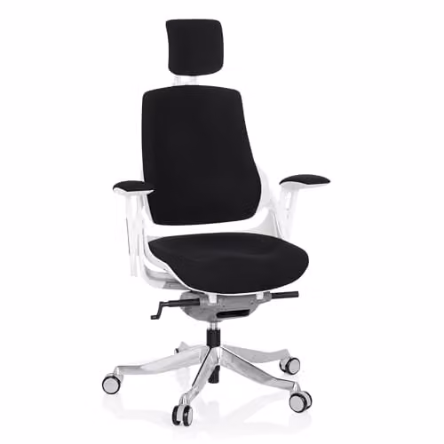 hjh OFFICE SPEKTRE ergonomische bureaustoel met verstelbare rugleuning, stof wit/zwart