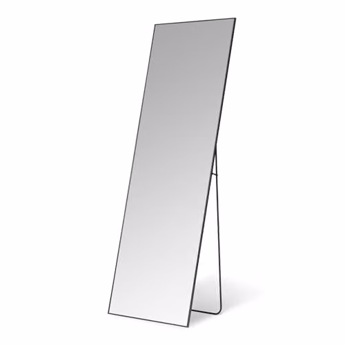Amazon Basics rechthoekige passpiegel voor volwassenen, zwart, H 162,6 cm x B 53,3 cm x D 1,4 cm