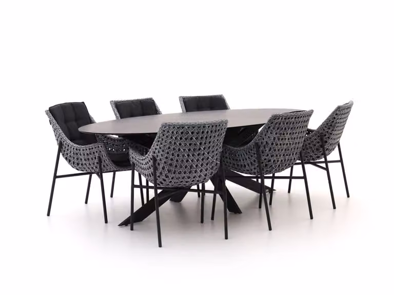 Manifesto Furniture Diningset Manifesto voor 6 personen, 7-delig, grijs polyrattan en aluminium