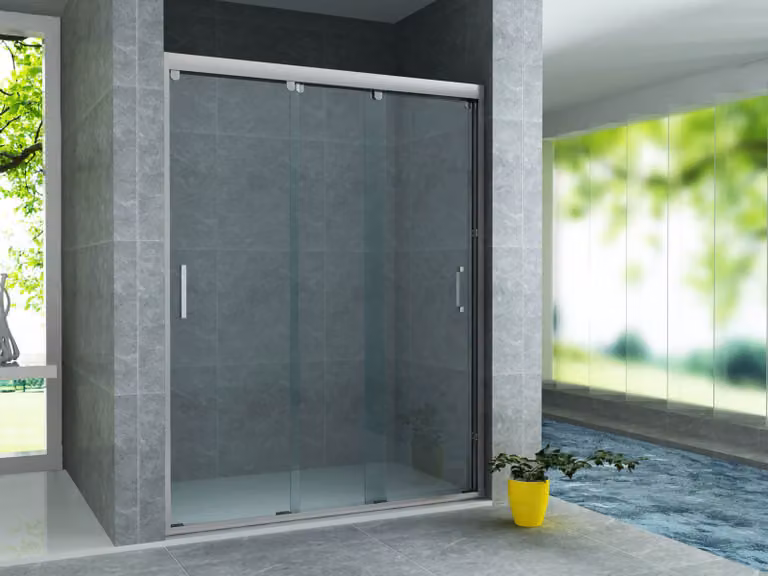 Aloni schuifdeurset voor niche, 3-delig, 8 mm, 140 x 200 cm
