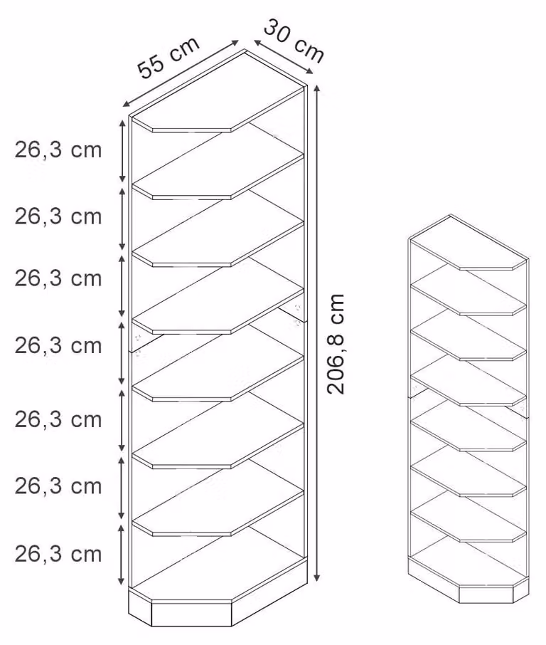 Vicco R-Line Keukenrek Wit/Wit met 7 vakken, Model 60555