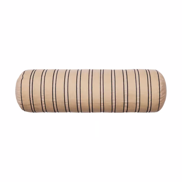 Ferm Living Twill Bolster Cylinderkussen Black Beige Gestreept