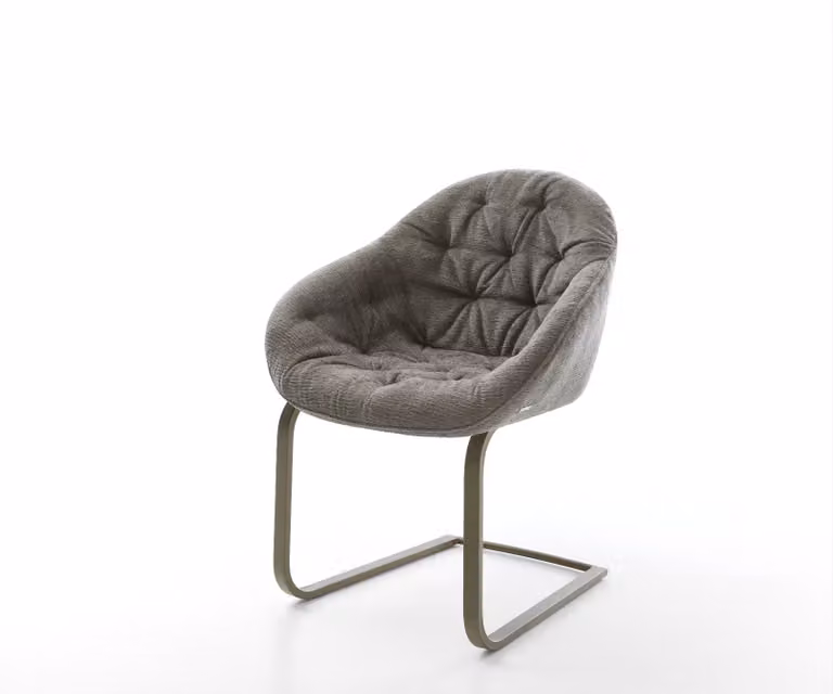 DELIFE Gaio-Flex Sledemodel Stoel met Bouclé Bekleding en Titanium Afwerking in Grijs of Bruin