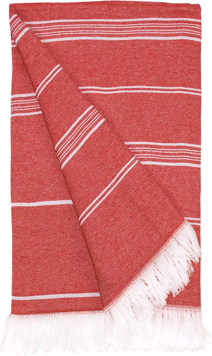 The One Hamamdoek Rood - 100 x 180 cm - 60% Gerecycled Katoen & 40% Gerecycled Polyester