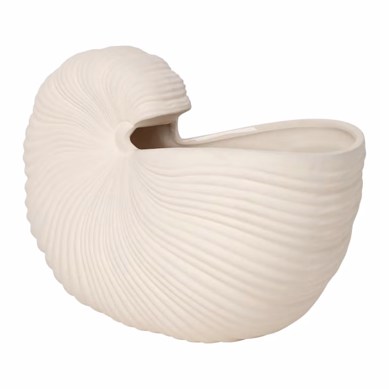 Ferm Living Shell pot wit, B: 31 cm, D: 15 cm, H: 21 cm