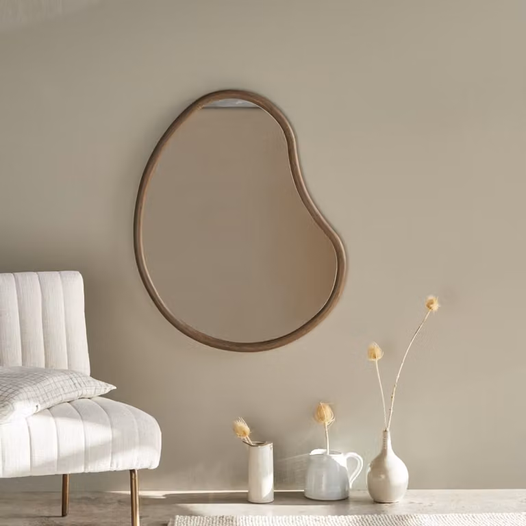 Tikamoon Spiegel van Mindi Wood - Bruin - B: 85 cm, H: 65 cm