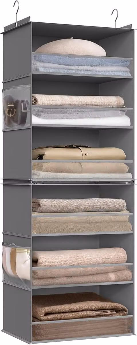 Deelbare hangplank kastorganizer voor de slaapkamer, B: 40 cm, D: 30 cm, H: 133 cm