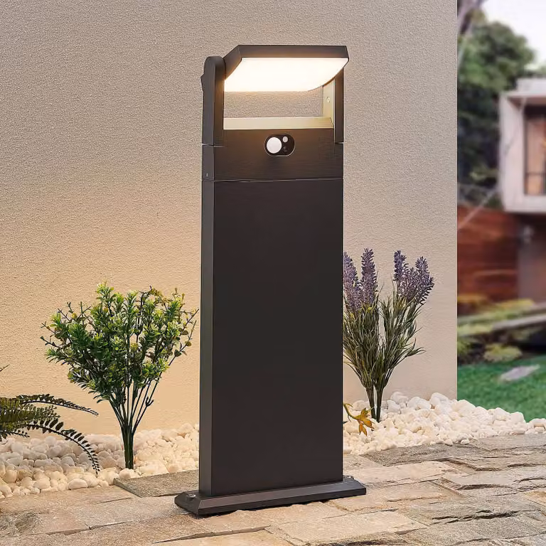 Lindby Novalie LED Solar Tuinpadverlichting - Grijs Aluminium - Modern
