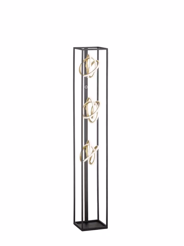 Fischer & Honsel Design staande lamp Gisi zwart met goud/messing
