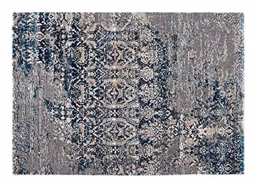 OCI JUWEL SILENTA tapijt grijs petrol blauw B: 140 cm, D: 200 cm