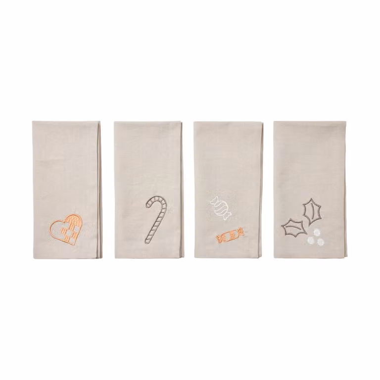 Broste Copenhagen Fryd stoffen servetten 4-delig Light warm grey-beige 45x45 cm