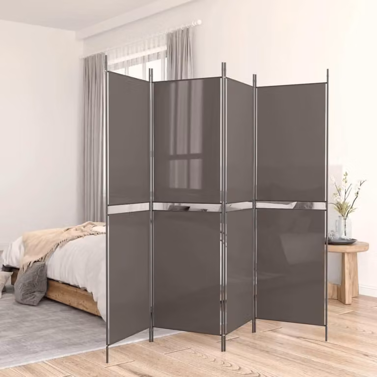 5-delig Kamerscherm Antraciet - Inklapbare Ruimteverdeler voor Privacy - 250 x 200 cm