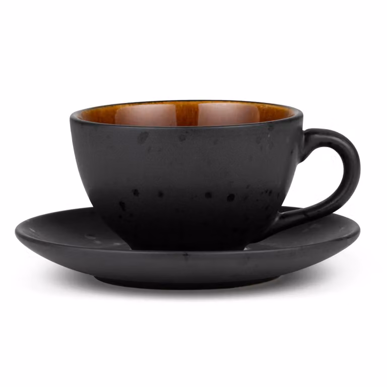 Bitz koffiekop met schotel zwart Amber