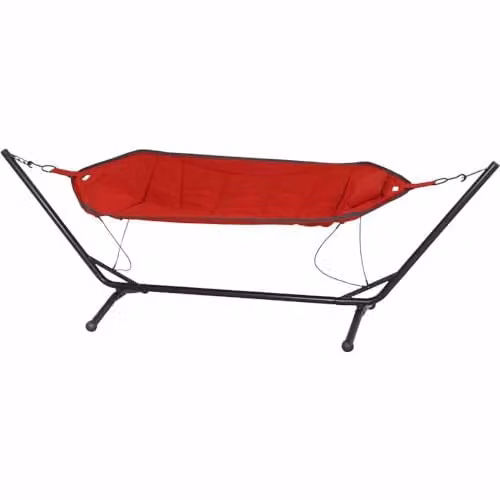 Siena Garden Bahia Hangmat met stalen frame, rood, B/D/H: 105 x 104 x 305 cm